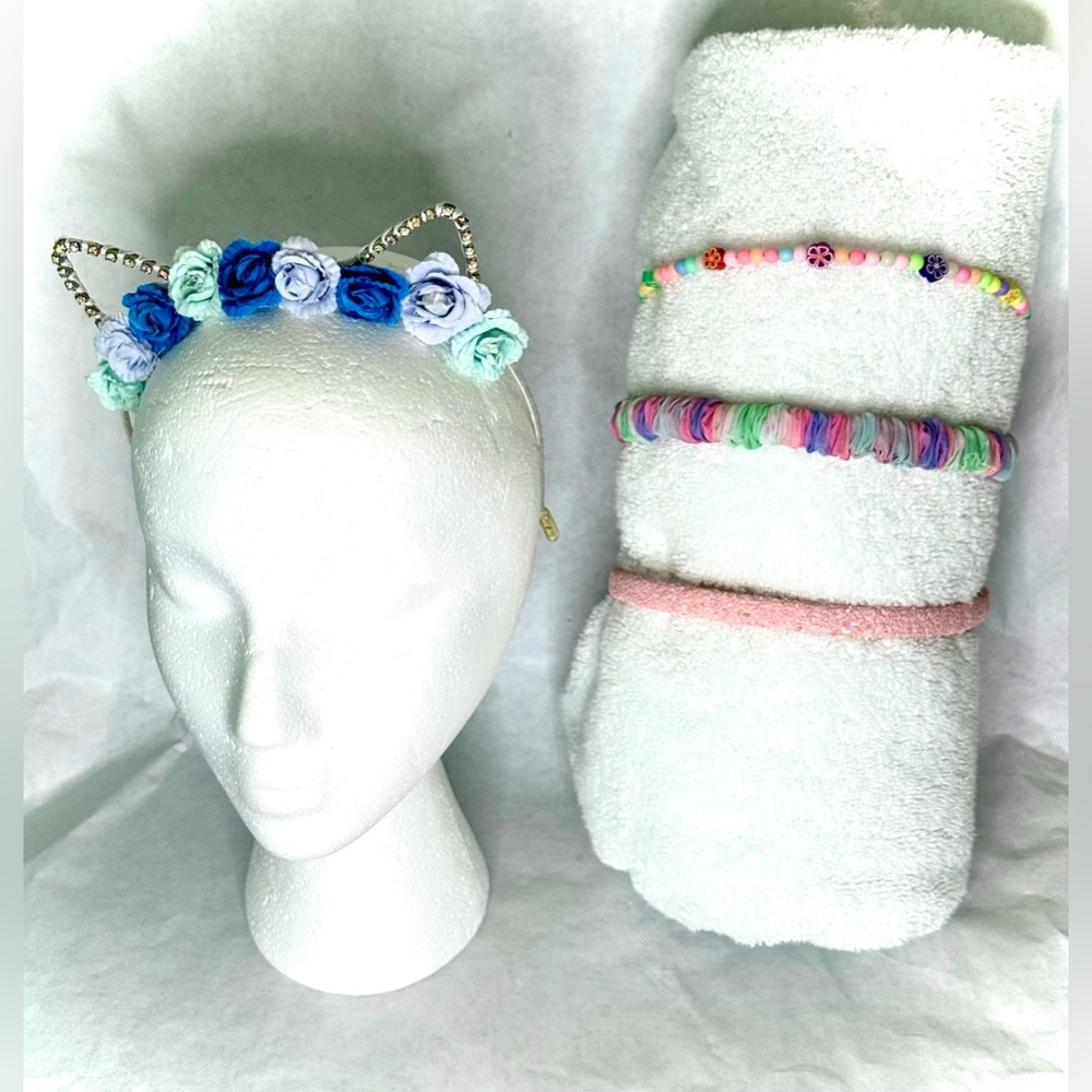 Glittery, Rainbow and shiny Cat Ears Headbands Set